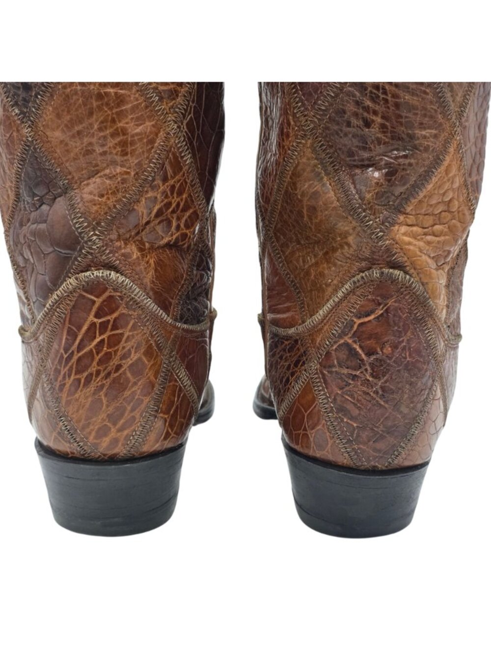 Vintage Tony Lama Full Sea Turtle Honey Brown Men 8D Cowboy Western Boots Preban - Picture 10 of 16